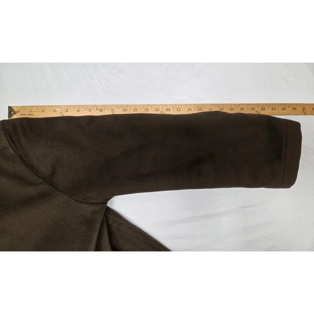Hugo Boss Brown Wool Cashmere Blend Peacoat Overcoat Jacket Men's 42R Inner Zip